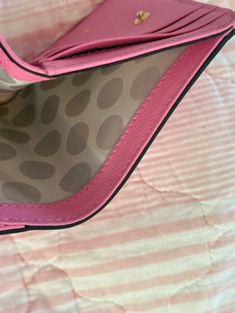 kate spade Pink Saffiano Leather Fold Wallet - Picture 6 of 8